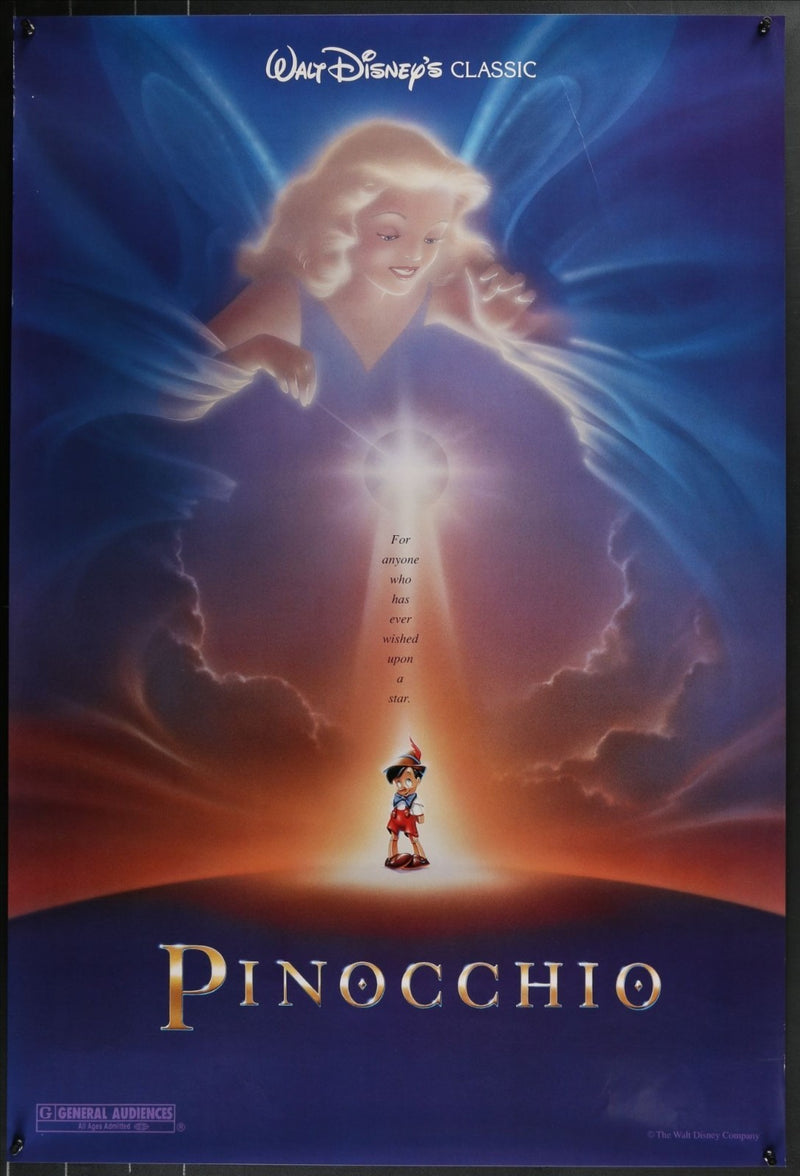 Pinocchio (R1992) Original Double-Sided Movie Poster Rolled 27x41