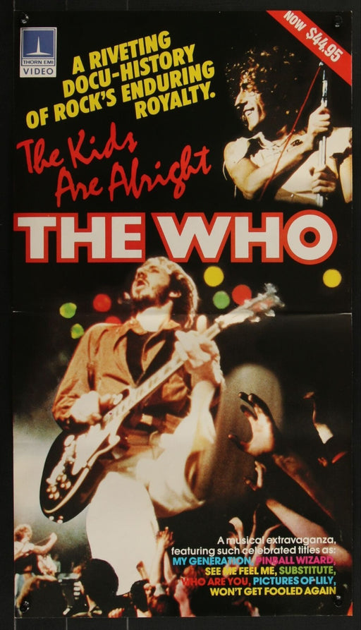 The Who - The Kids Are Alright Original 1979 Video Poster – Unfolded 14" x 25"