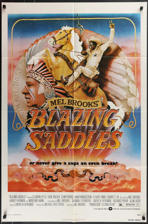 BLAZING SADDLES (1974) Original One Sheet 27x41 Movie Poster Mel Brooks