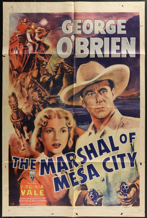 The Marshal of Mesa City 1939/1949 Re-Release Western Movie Poster Folded 27x41