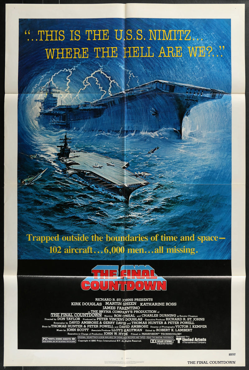 The Final Countdown (1980) Original Movie Poster Folded 27x41