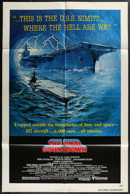 The Final Countdown (1980) Original Movie Poster Folded 27x41