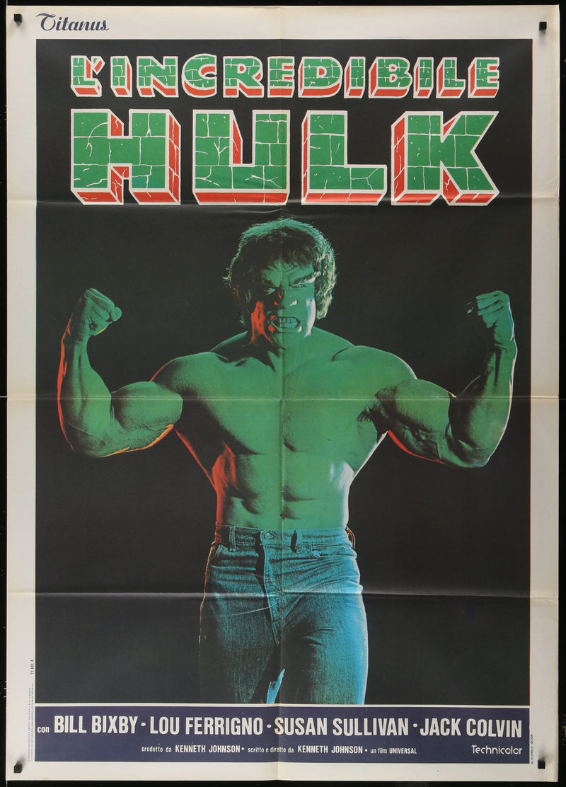 Incredible Hulk (1980) Italian 1P Original Movie Poster Lou Ferrigno 39x55