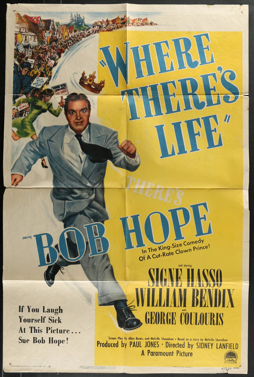Where There’s Life (1947) Original Movie Poster Folded 27x41