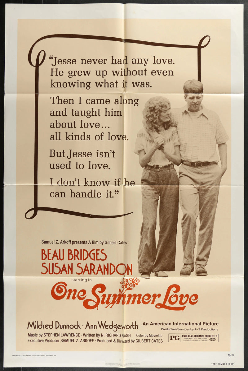 One Summer Love (1976) Original Movie Poster Folded 27x41
