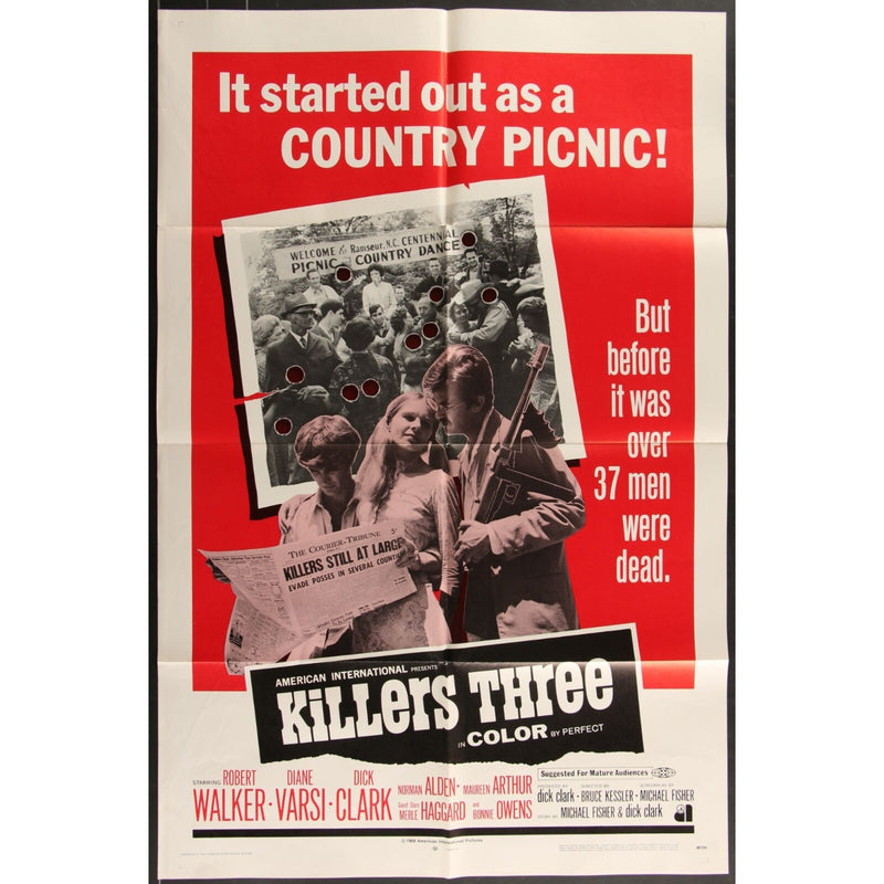 Killers Three (1968) original Movie Poster 27x41