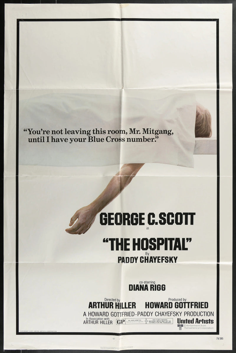 The Hospital (1971) Original Movie Poster Folded 27x41