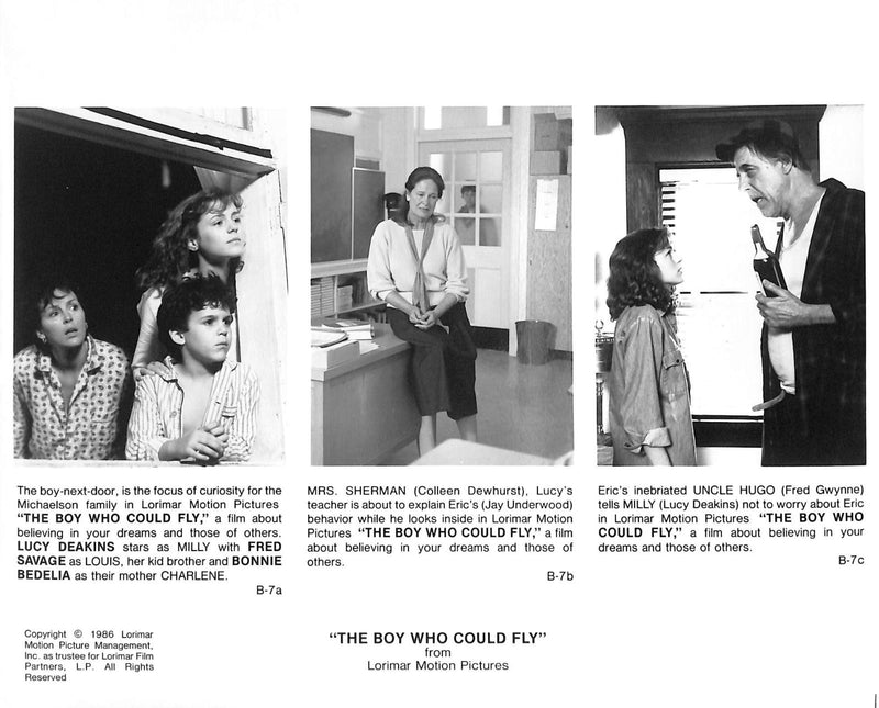 The Boy Who Could Fly Movie Still Full Set 8x10