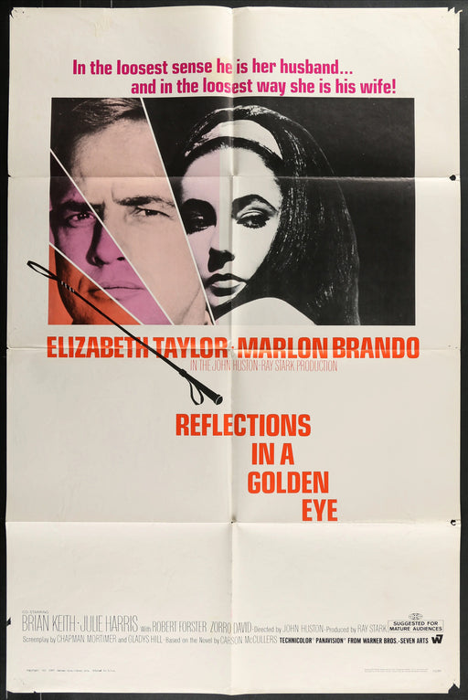 Reflections in A Golden Eye (1967) Original Movie Poster Folded 27x41