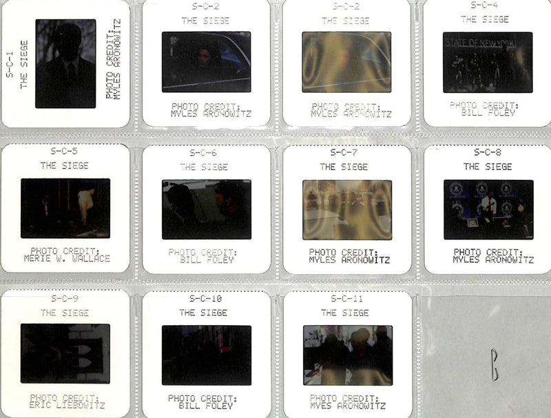 The Siege (1998) Movie Still Full Set with 35mm Color Slides 8x10