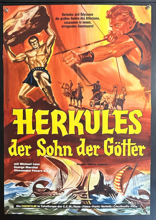 Herkules der Sohn der Götter (1962) Original German Movie Poster Folded 24x34