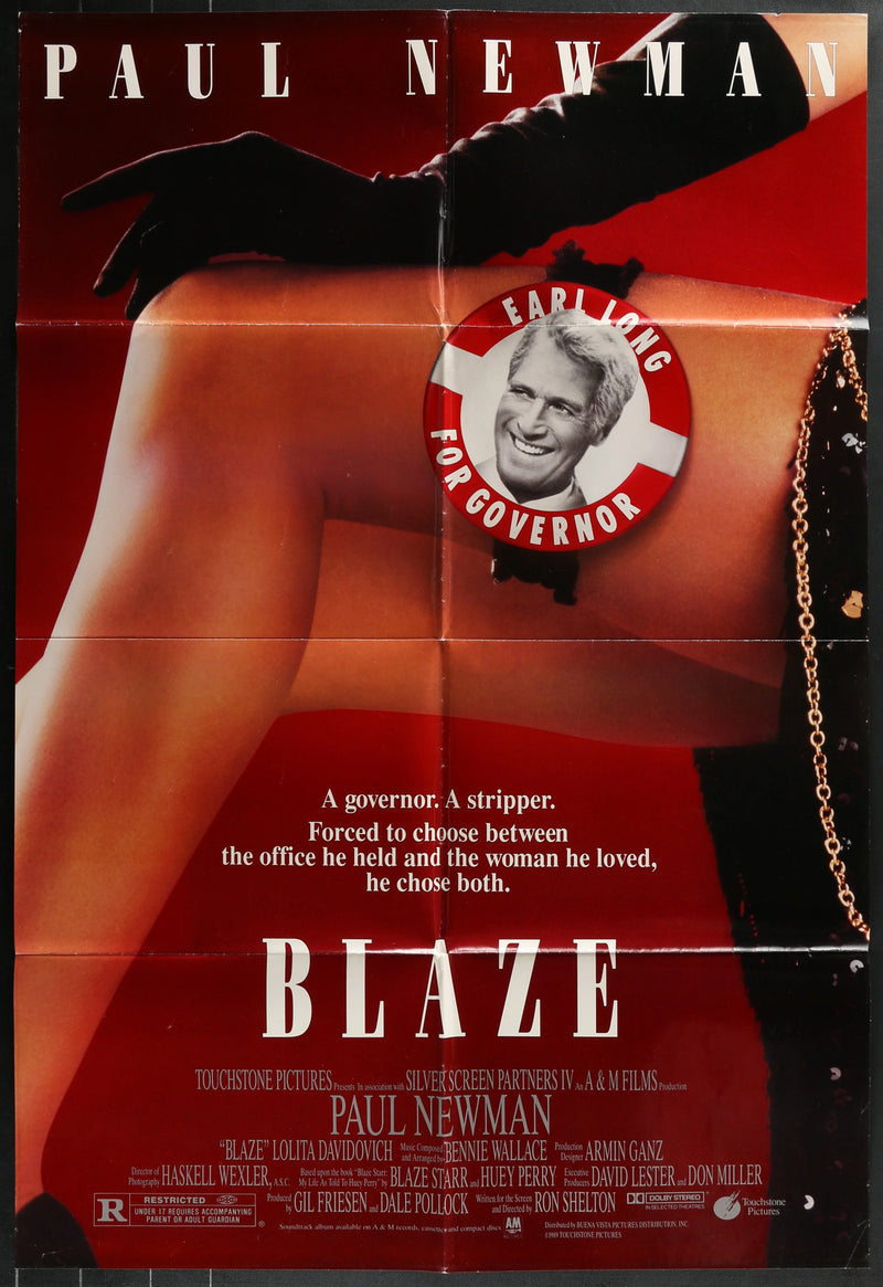 Blaze (1989) Original Movie Poster Folded 27x41