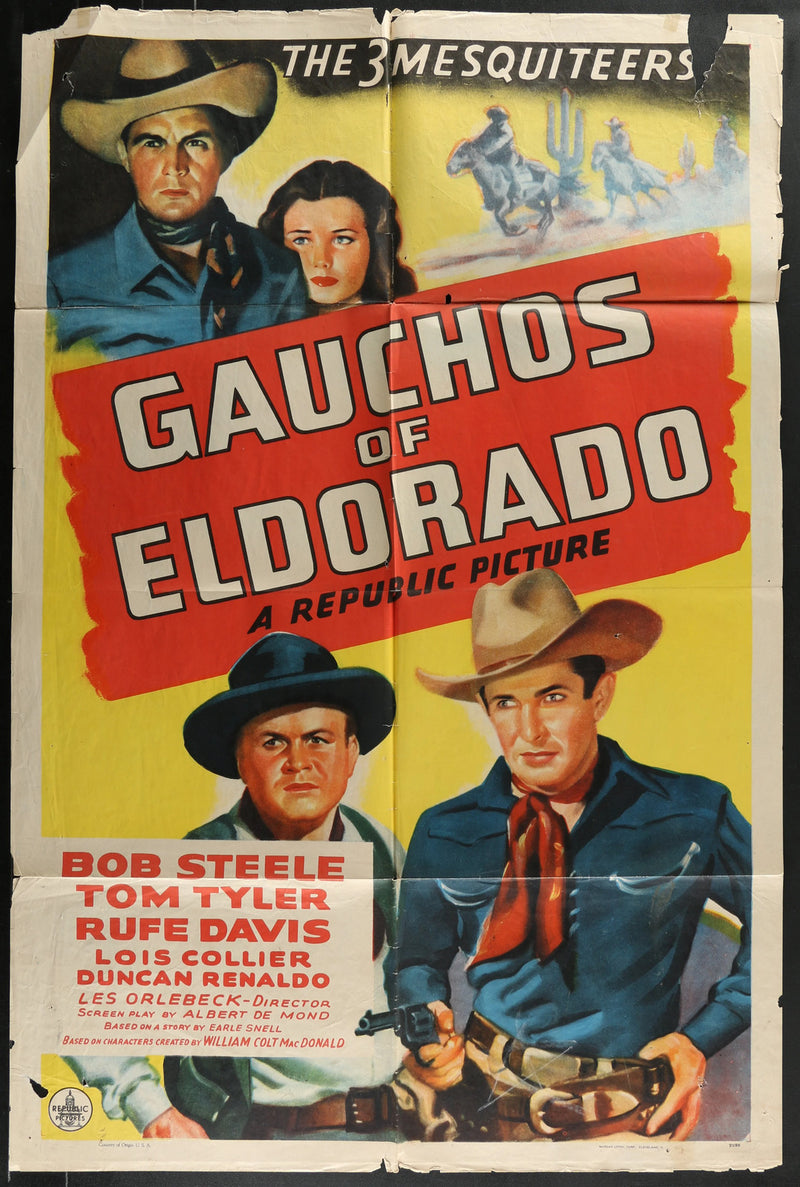 Gauchos of Eldorado (1938) Original Western Movie Poster Folded 27x41