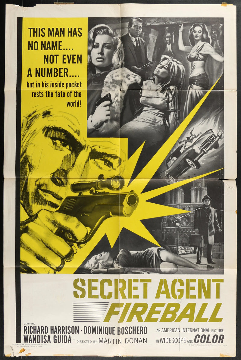 Secret Agent Fireball (1965) Original Movie Poster F 27x41