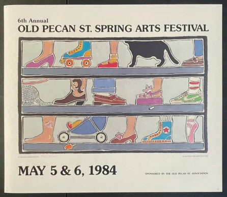 Old Pecan St. Spring Arts Festival (1984) Original Event Poster 24x28
