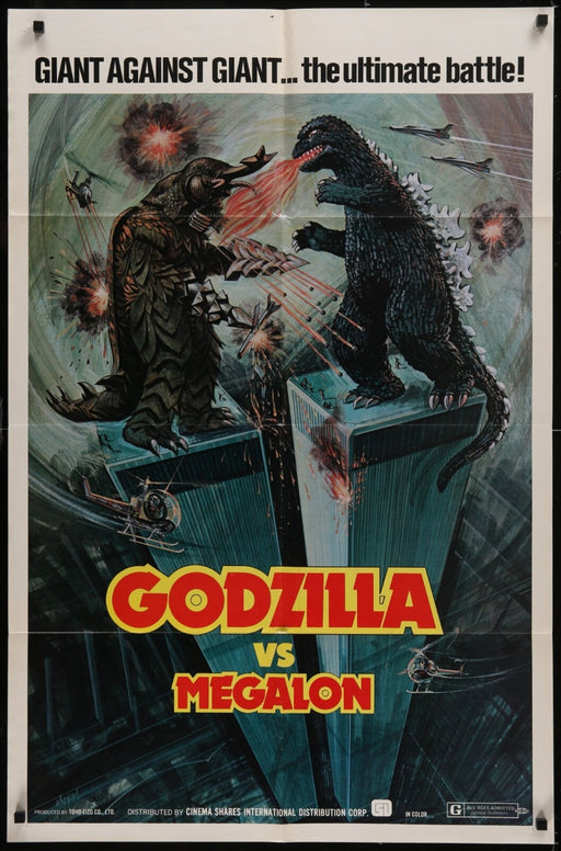 Godzilla vs. Megalon (1976) Original Folded Movie Poster 27x41