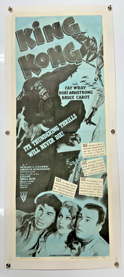 King Kong (1952 Re-Release) Original Insert Poster 14x36 Linenbacked & Restored