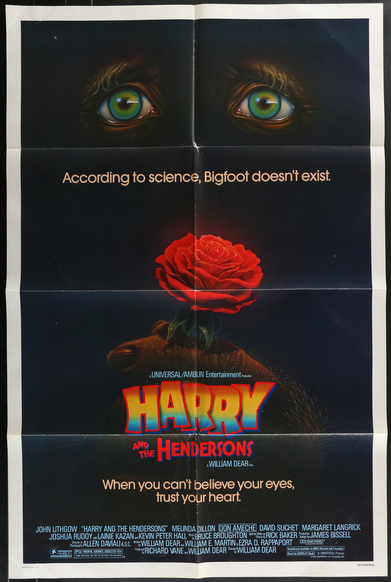 Harry and the Hendersons (1987) Original Movie Poster Folded 27x41