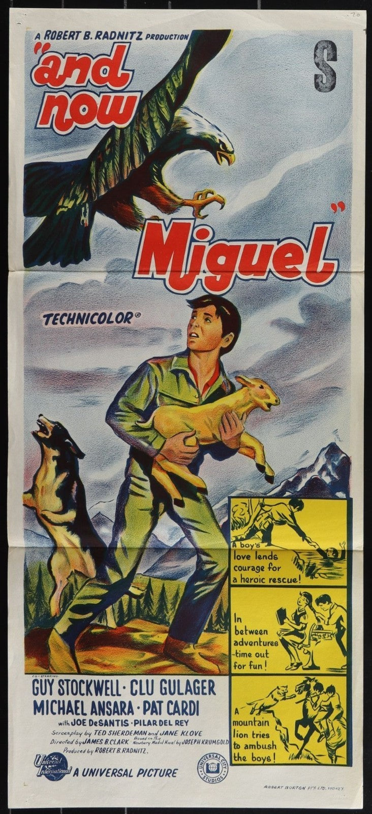 And Now Miguel (1966) Original Australian Daybill Movie Poster Folded 13x30