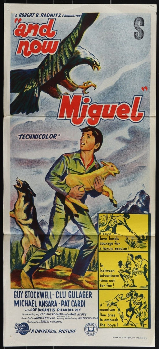 And Now Miguel (1966) Original Australian Daybill Movie Poster Folded 13x30