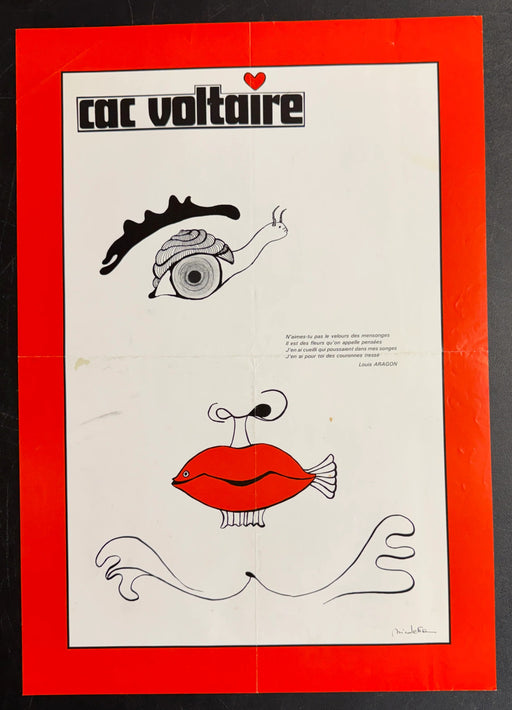 CAC Voltaire – Louis Aragon (1985) French Poster Folded 15.75x22.75