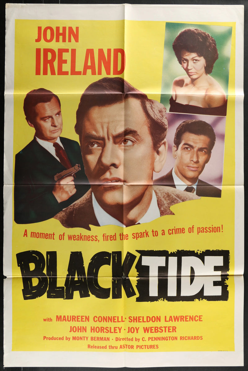 Black Tide (1958) Original Movie Poster Folded 27x41