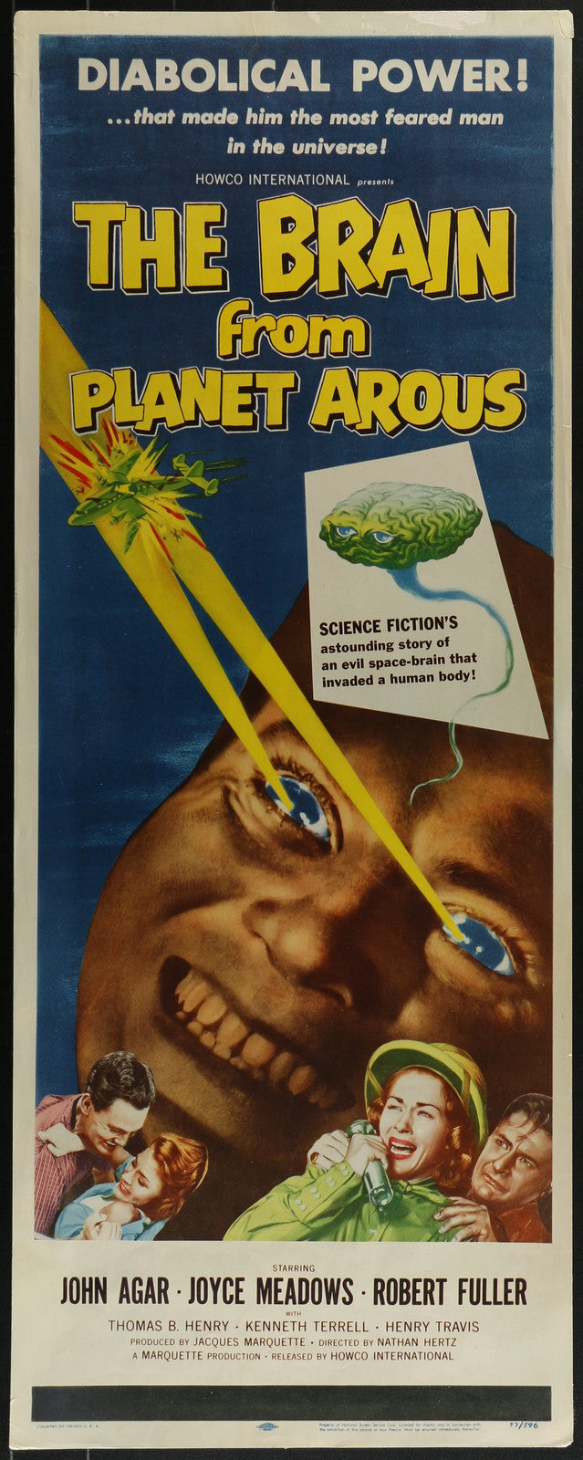 Brain from Planet Arous (1957) Original Movie Poster Insert 14x36 Sci-Fi Art