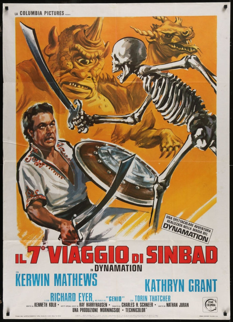 The 7th Voyage of Sinbad (R1976) Original Italian 1P Movie Poster 39x55