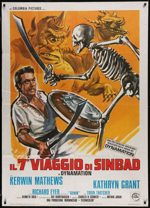 The 7th Voyage of Sinbad (R1976) Original Italian 1P Movie Poster 39x55