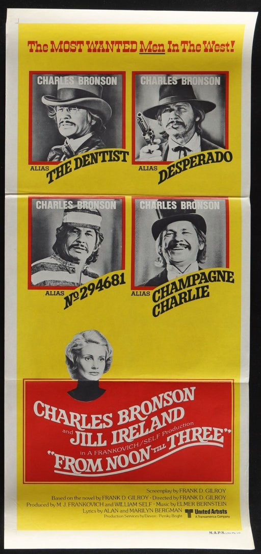 From Noon till Three (1976) Orig. Australian Daybill Movie Poster Folded 13x30