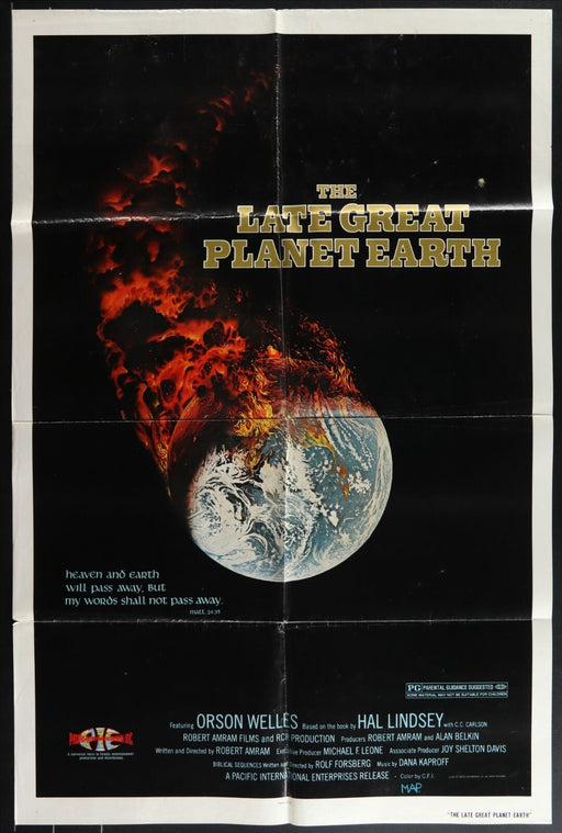 The Late Great Planet Earth (1978) Original Movie Poster Folded 27x41