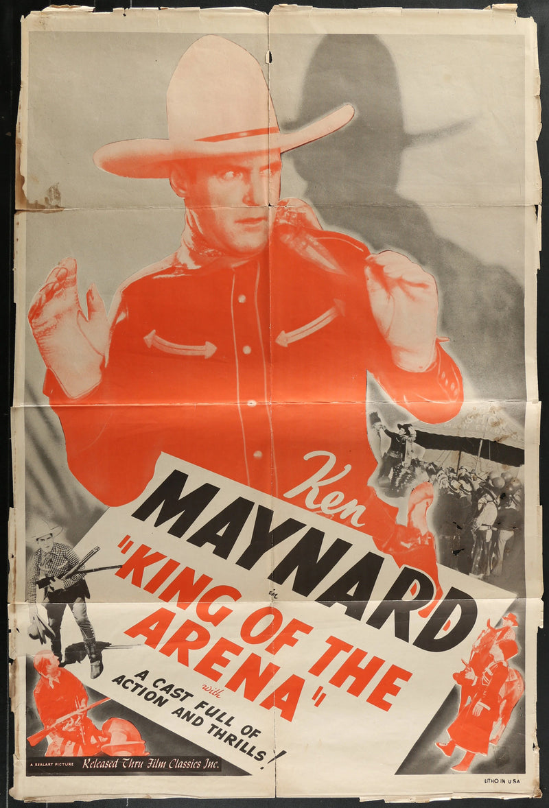 King of the Arena (1933) Original Western Movie Poster Folded 27x41