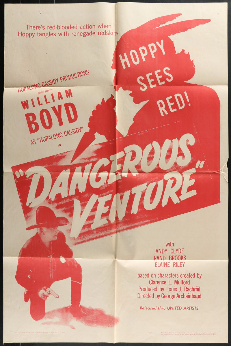 Dangerous Venture (1947) Original Western Movie Poster Folded 27x41