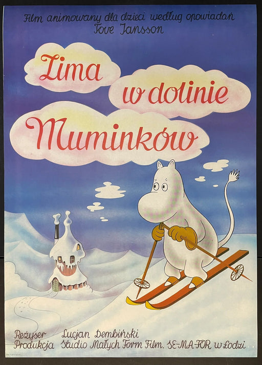 Zima w Dolinie Muminków (1987) Original Polish Animated Film Poster 27x37
