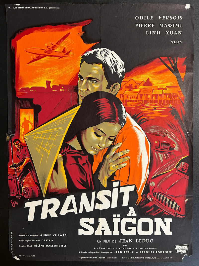Transit a Saigon (1963) Original French Movie Poster Folded 23x31