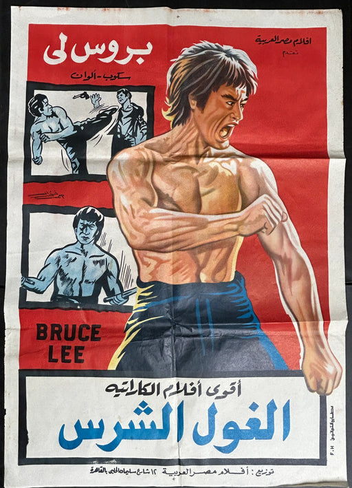 Bruce Lee Egyptian Martial Arts Poster (1970s) Folded 27x39