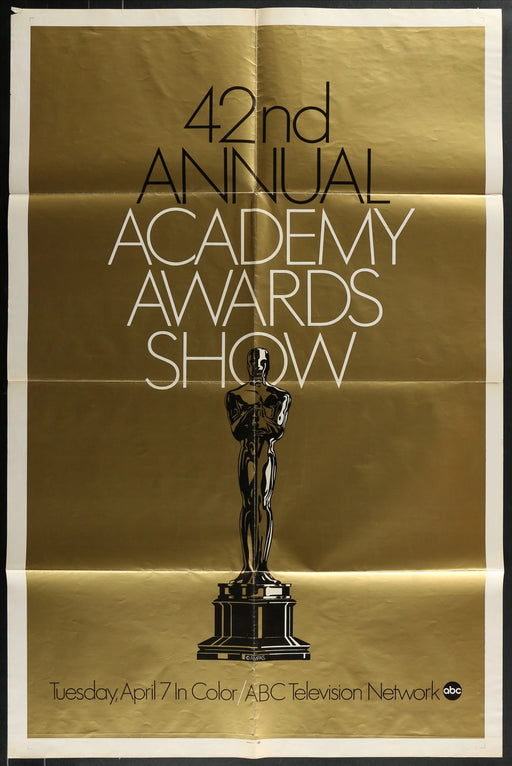 42nd Annual Academy Awards Show (1970) Original Poster Folded 27x41