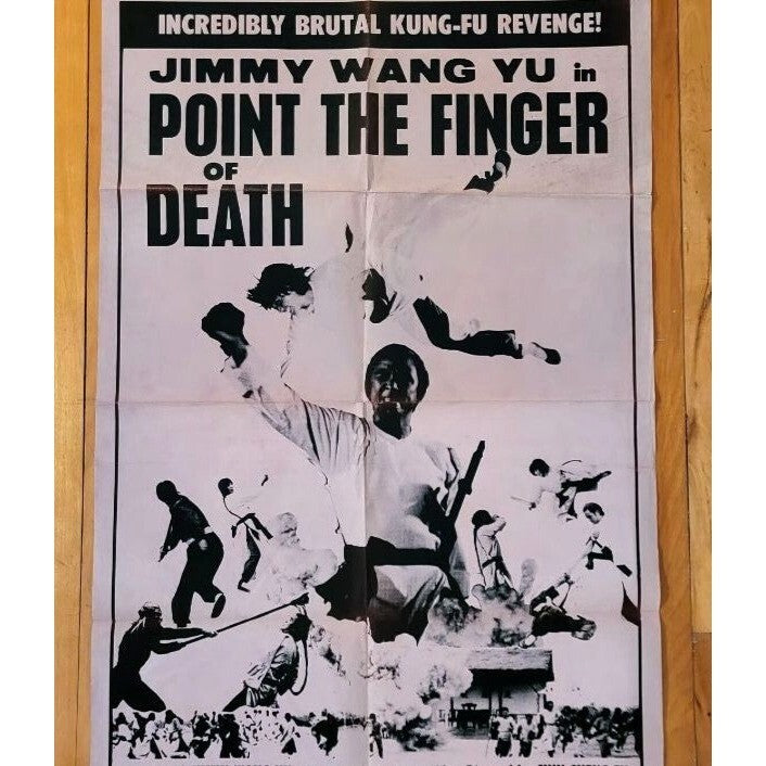 Point The Finger of Death 1977 Original Movie Poster 27x41 Folded Jimmy Wang Yu