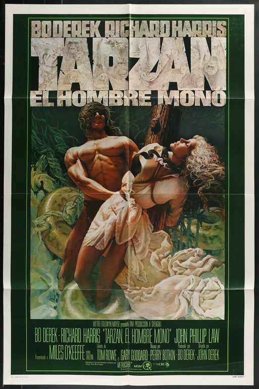 Tarzan the Ape Man (1981) Original Spanish Movie Poster Folded 27x41