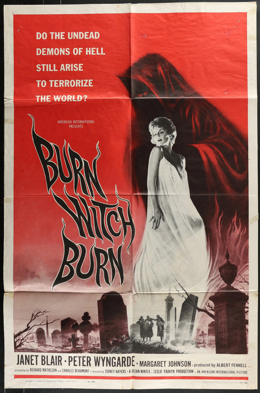 Burn, Witch, Burn (1962) Original Movie Poster Folded 27x41