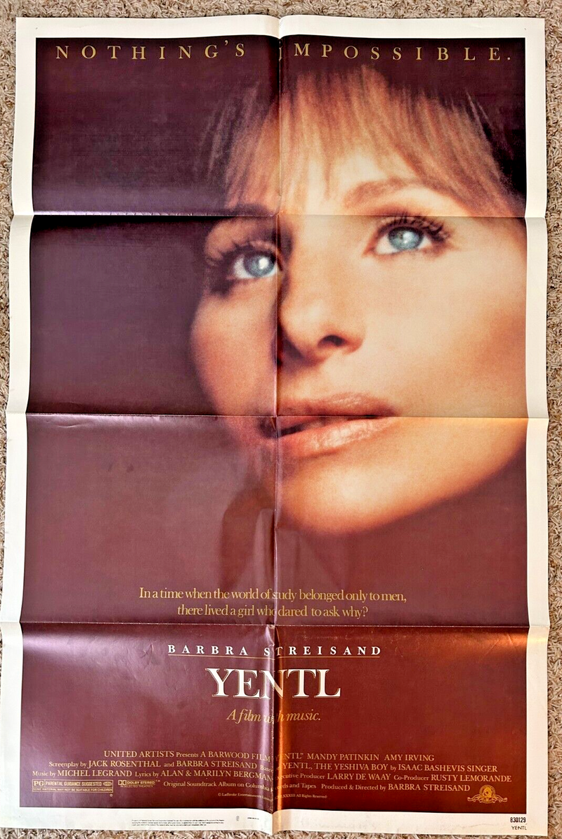 Yentl (1983) Original Movie Poster Barbra Streisand Folded One-Sheet 27x41 BP26
