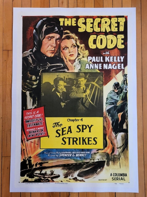 The Secret Code (1942) Linenbacked Restored Columbia Serial Poster 27.25x41