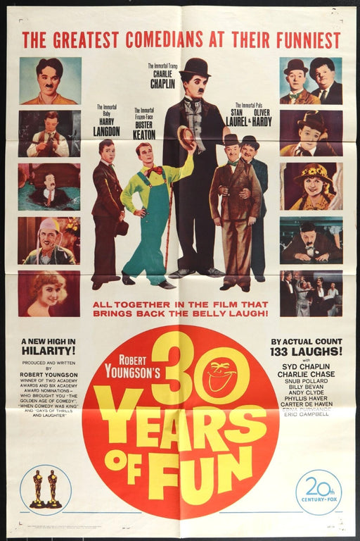 30 Years of Fun (1963) Original Movie Poster Folded 27x41