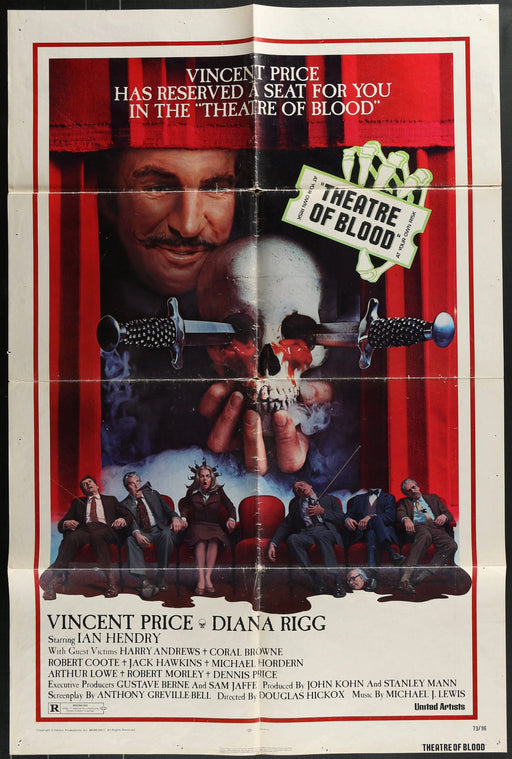 Theatre of Blood (1973) Original Movie Poster Folded 27x41