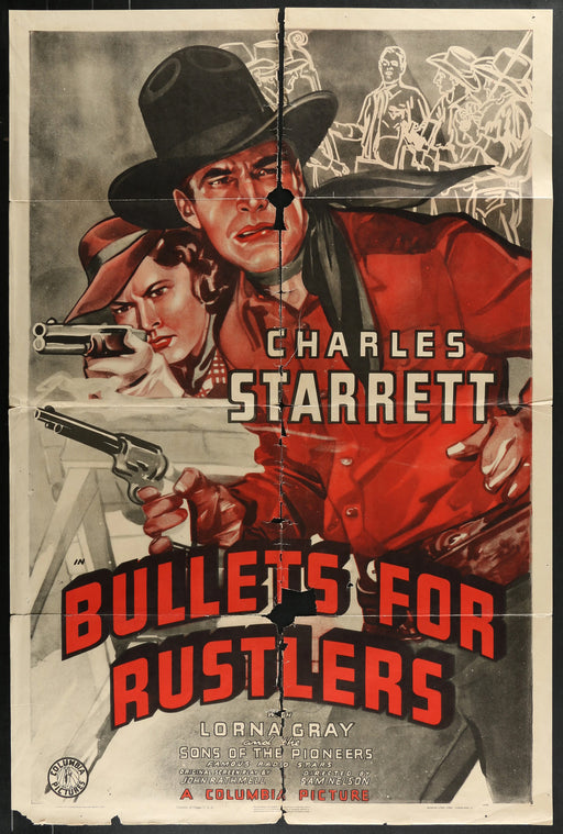 Bullets for Rustlers (1940) Original Movie Poster Folded 27x41