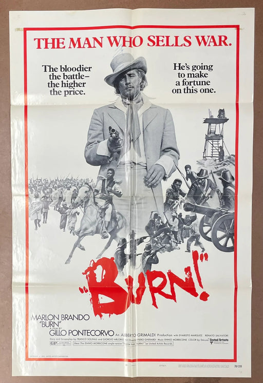 Burn! (1970) Original Movie Poster Folded 27x41