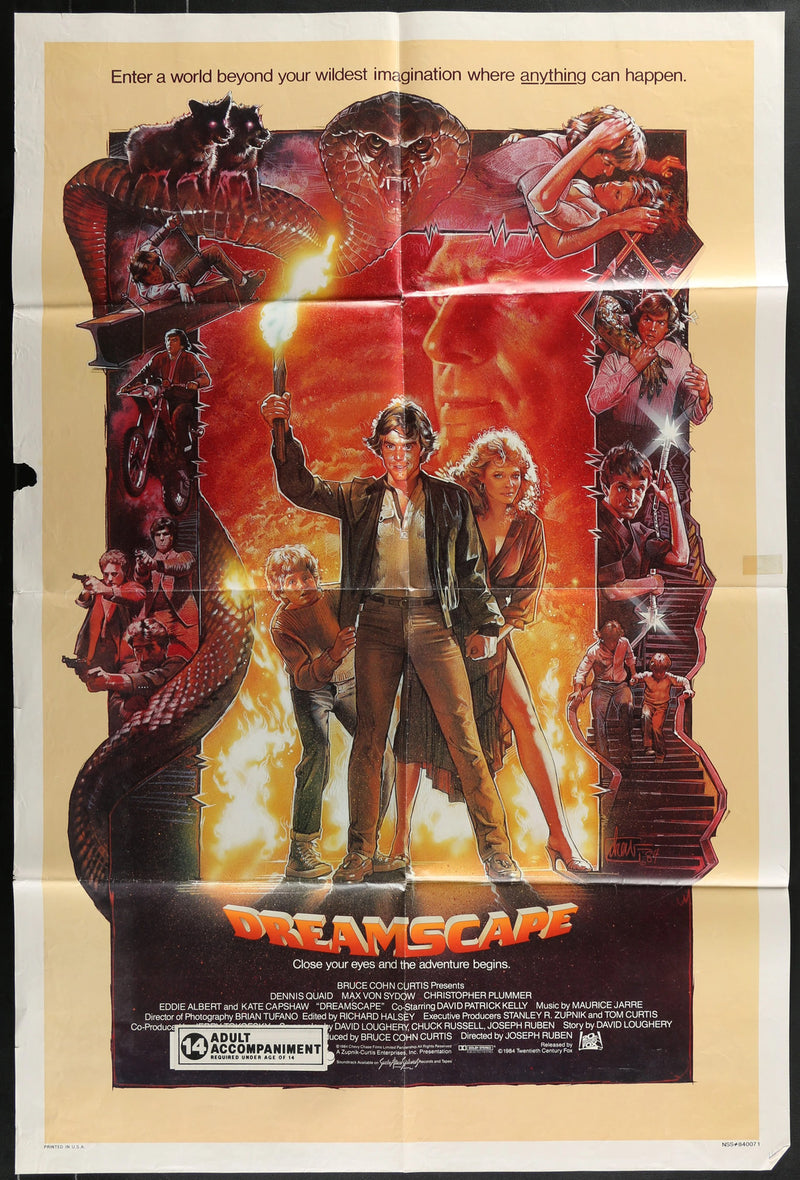 Dreamscape (1984) Original Movie Poster Folded 27x41