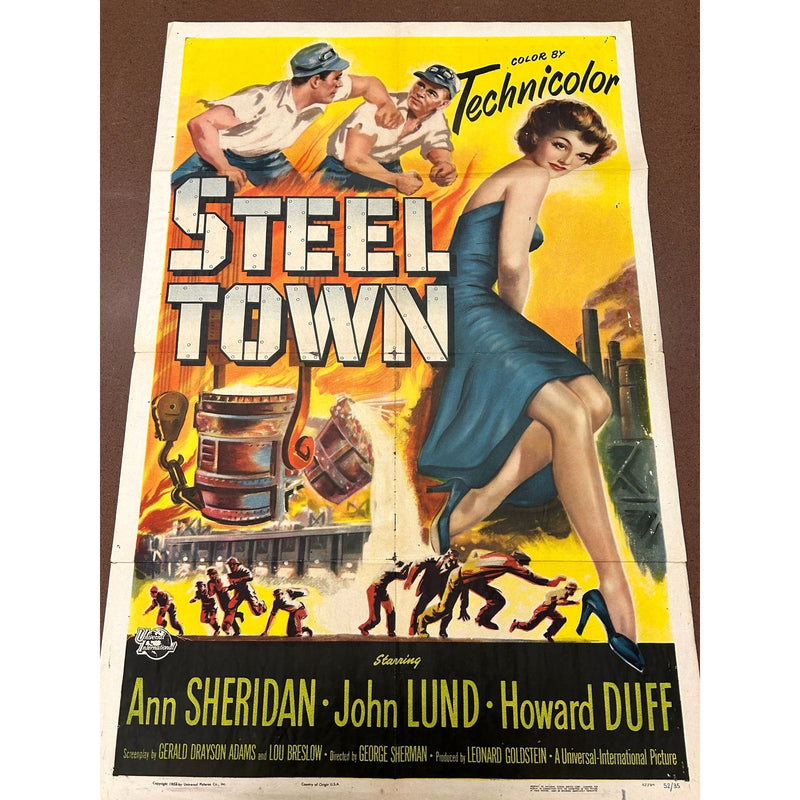 Steel Town (1952) Original Movie Poster 27x41 Folded George Sherman Ann Sheridan