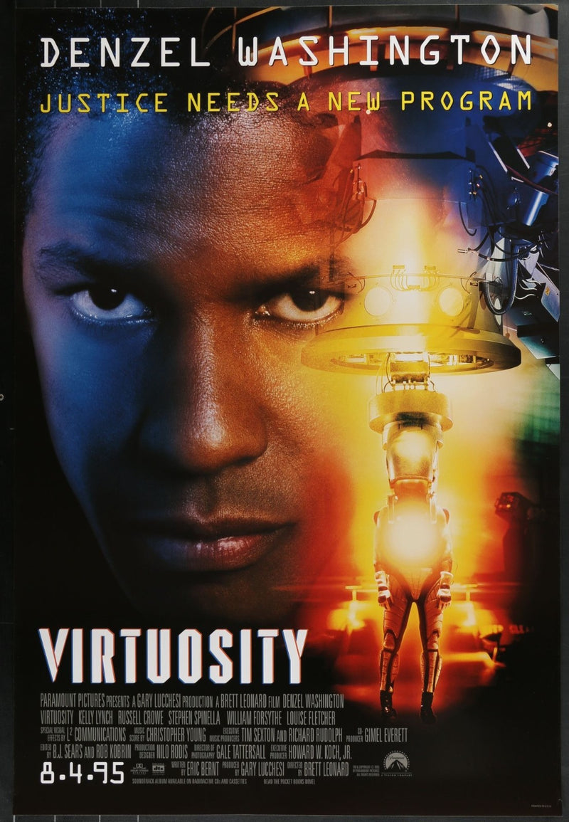 Virtuosity (1995) Original Single-sided Movie Poster Rolled 27x40