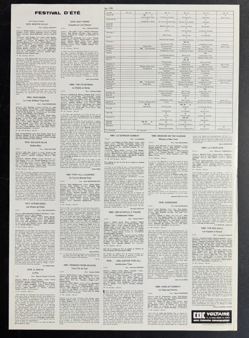 Festival d’Été (1985) CAC Voltaire Poster Rolled 15.75x22.75
